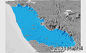 Political Panoramic Map of Dakshin Kannad, desaturated