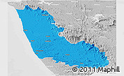 Political Panoramic Map of Dakshin Kannad, lighten, desaturated