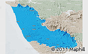 Political Panoramic Map of Dakshin Kannad, lighten, semi-desaturated