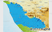 Political Panoramic Map of Dakshin Kannad, physical outside