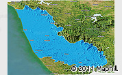 Political Panoramic Map of Dakshin Kannad, satellite outside