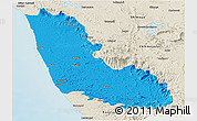 Political Panoramic Map of Dakshin Kannad, shaded relief outside