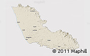 Shaded Relief Panoramic Map of Dakshin Kannad, cropped outside