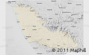 Shaded Relief Panoramic Map of Dakshin Kannad, desaturated