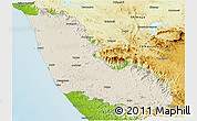 Shaded Relief Panoramic Map of Dakshin Kannad, physical outside