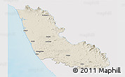 Shaded Relief Panoramic Map of Dakshin Kannad, single color outside