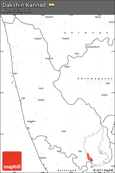 Blank Simple Map of Dakshin Kannad