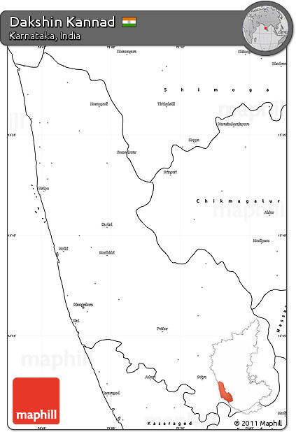 Blank Simple Map of Dakshin Kannad