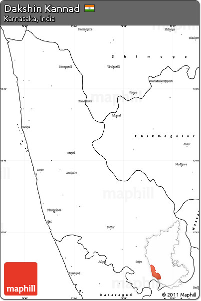 Blank Simple Map of Dakshin Kannad