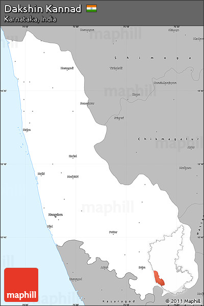 Gray Simple Map of Dakshin Kannad