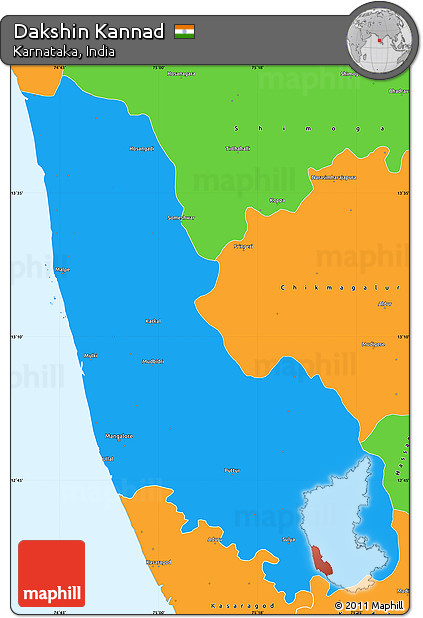 Political Simple Map of Dakshin Kannad