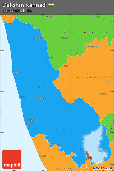 Political Simple Map of Dakshin Kannad