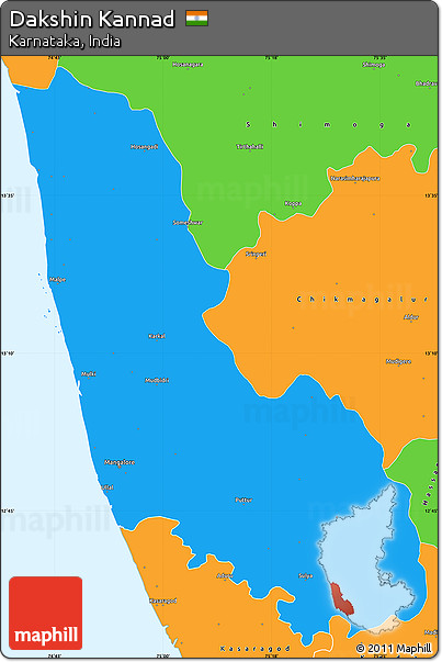 Political Simple Map of Dakshin Kannad