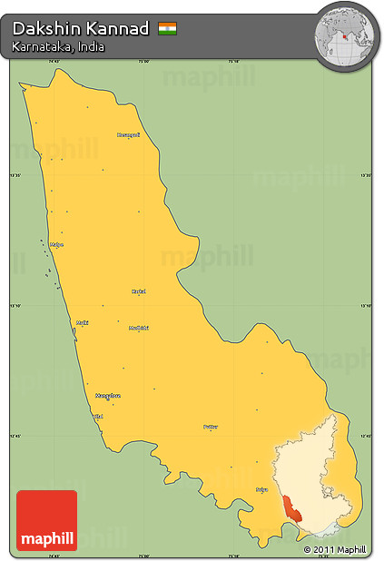 Savanna Style Simple Map of Dakshin Kannad, cropped outside