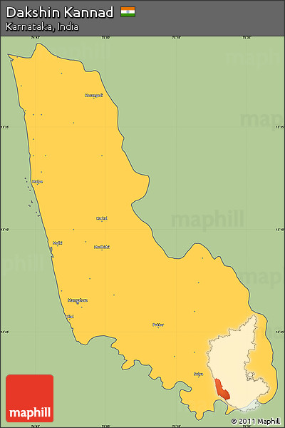 Savanna Style Simple Map of Dakshin Kannad, cropped outside