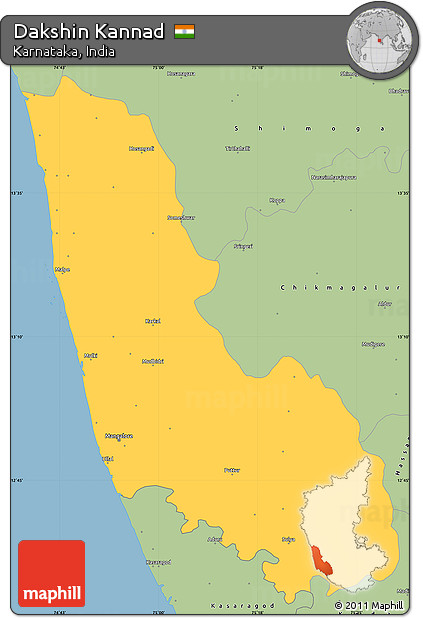 Savanna Style Simple Map of Dakshin Kannad
