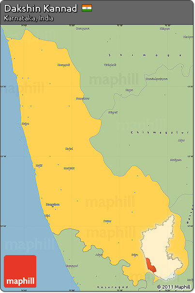 Savanna Style Simple Map of Dakshin Kannad