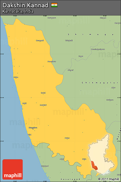 Savanna Style Simple Map of Dakshin Kannad