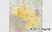 Physical 3D Map of Kolar, semi-desaturated