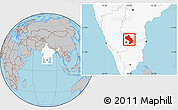 Gray Location Map of Kolar, highlighted country