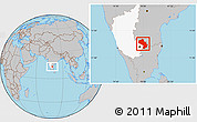 Gray Location Map of Kolar, highlighted parent region