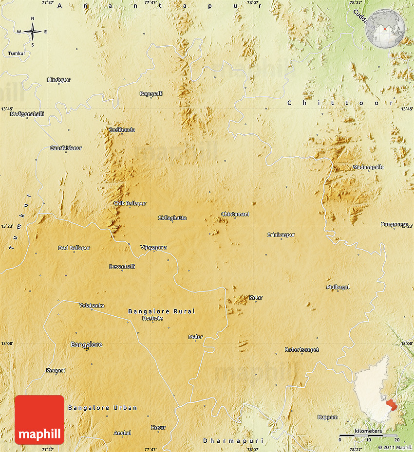 Physical Map of Kolar