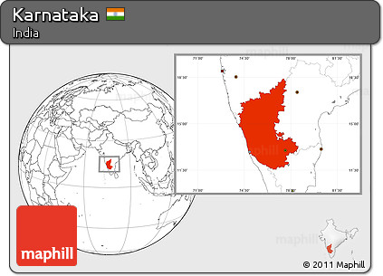 Blank Location Map of Karnataka