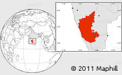 Blank Location Map of Karnataka, highlighted country