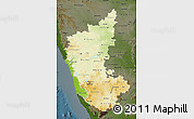Physical Map of Karnataka, darken