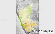Physical Map of Karnataka, desaturated