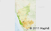 Physical Map of Karnataka, lighten