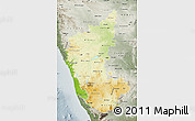Physical Map of Karnataka, semi-desaturated