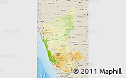 Physical Map of Karnataka, shaded relief outside