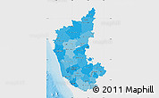 Political Shades Map of Karnataka, single color outside