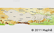 Shaded Relief Panoramic Map of Mysore, physical outside