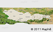 Shaded Relief Panoramic Map of Mysore, satellite outside