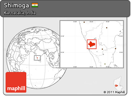 Blank Location Map of Shimoga