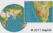 Satellite Location Map of Shimoga