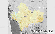 Physical Map of Shimoga, desaturated