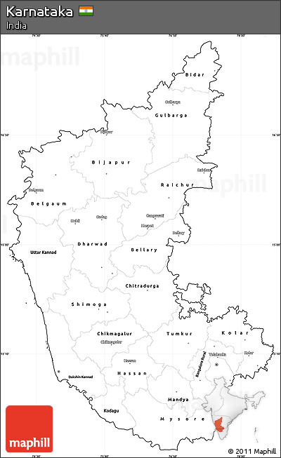Blank Simple Map of Karnataka, cropped outside
