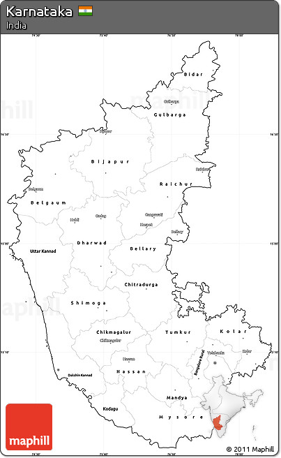 Blank Simple Map of Karnataka, cropped outside
