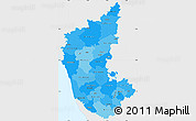 Political Shades Simple Map of Karnataka, single color outside