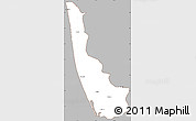 Gray Simple Map of Alleppey, cropped outside
