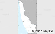 Gray Simple Map of Alleppey, single color outside
