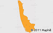 Political Simple Map of Alleppey, cropped outside