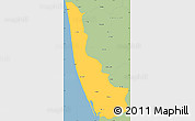 Savanna Style Simple Map of Alleppey