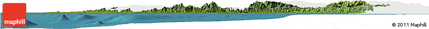 Satellite Horizon Map of Kerala, single color outside
