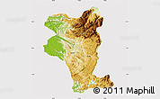 Physical Map of Idukki, cropped outside