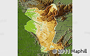 Physical Map of Idukki, darken