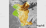 Physical Map of Idukki, desaturated